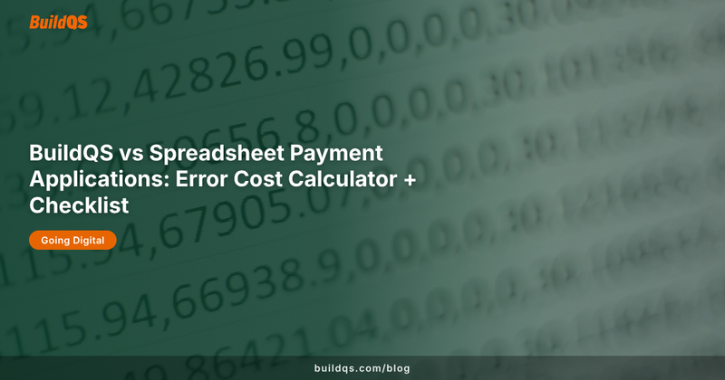 Spreadsheet and financial analytics screen, representing spreadsheet error costs vs digital construction workflows