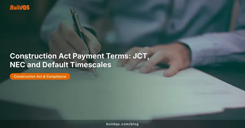 Professional reviewing contract documents representing Construction Act payment terms and compliance