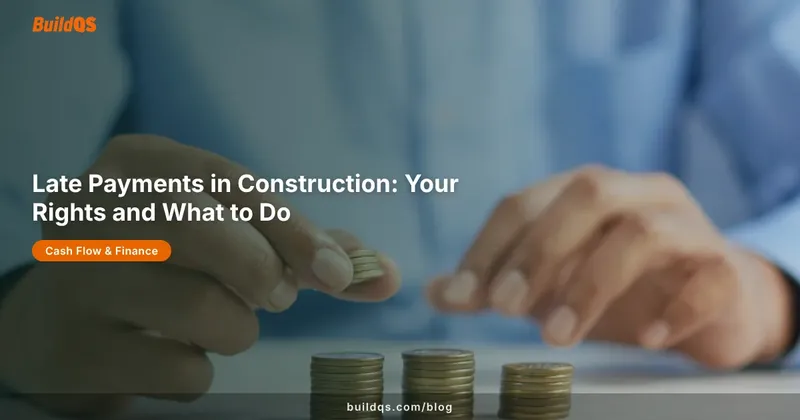 Late payments in construction - person stacking coins on a desk representing careful financial management when payments are overdue