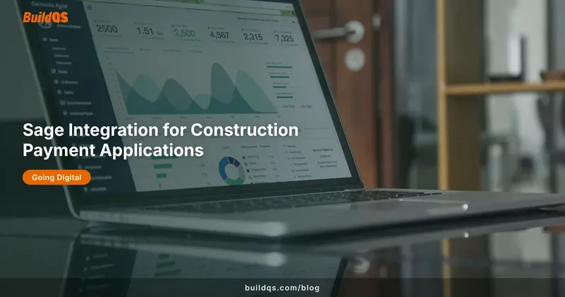 Accounting software dashboard on a laptop, representing Sage connected to construction payment applications